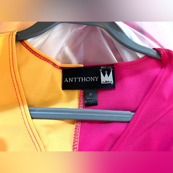 Antthony Vintage Two-toned Slip On Pink & Orange Dress Oversized Fit Size Small - Picture 2 of 2